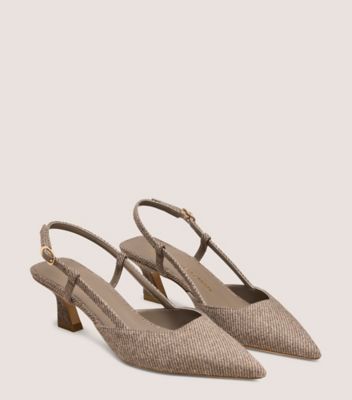 Stuart Weitzman,ESCARPIN À BRIDE ARRIÈRE VINNIE 50,Pump,Sergé automnal,Taupe,Angle View