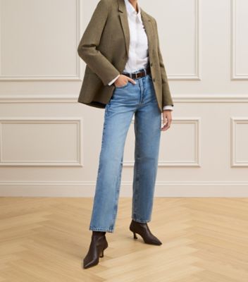 Stuart Weitzman,VINNIE BOOTIE 50,,Shoe on tall model