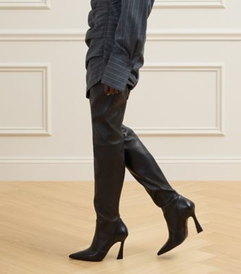 Stuart Weitzman,BOTTE ULTRAVINNIE 100,Boot,Cuir nappa extensible,Noir