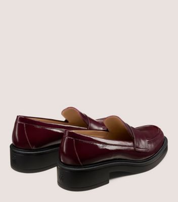 Stuart Weitzman,Flat,VERNI FROISSÉ,Mûre De Boysen/Noir,Back View