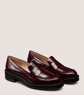 Stuart Weitzman,Flat,VERNI FROISSÉ,Mûre De Boysen/Noir,Angle View