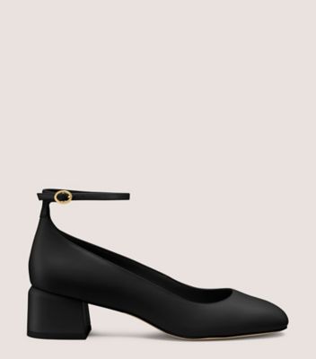 Stuart Weitzman Emilee Strap Pump 45 In Black