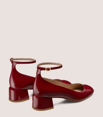 Stuart Weitzman,EMILEE STRAP PUMP 45,Maroon,Back View