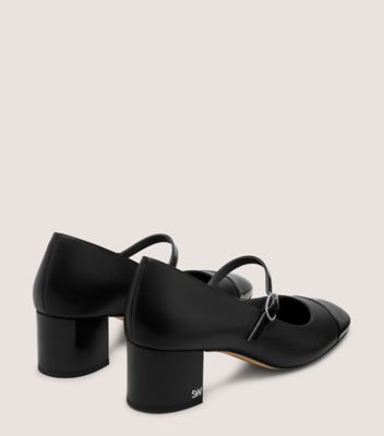 Stuart Weitzman,Pump,Cuir lisse et verni,Noir