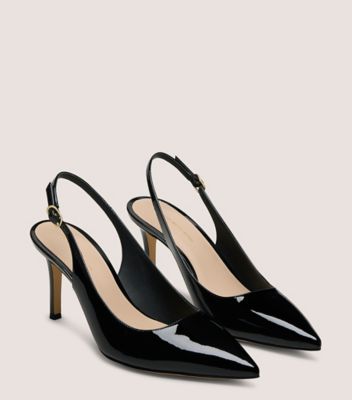 Stuart Weitzman,JONES SLINGBACK 75,Black,Angle View