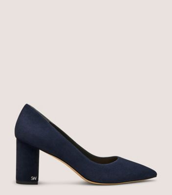 Stuart Weitzman Jones Block Pump 75 In Blue