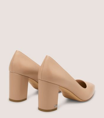 Stuart Weitzman,JONES BLOCK PUMP 75,Beige,Back View