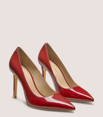 Stuart Weitzman,Pump,Cuir verni,Rouge Brique