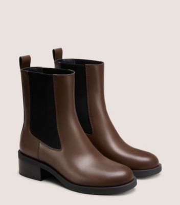 Stuart Weitzman,Bootie,Cuir lisse,Espresso