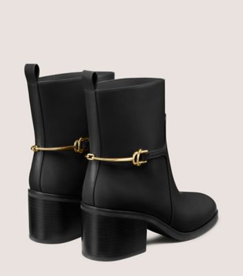 Stuart Weitzman,Bootie,Cuir lisse,Noir
