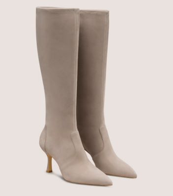 Stuart Weitzman,Boot,Suède extensible,Topo Pâle