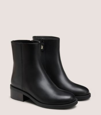 Stuart Weitzman,SULLY ZIP BOOTIE,Black,Angle View