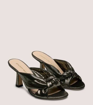 Stuart Weitzman,Sandal,CUIR NOIR,Platino Or,Angle View