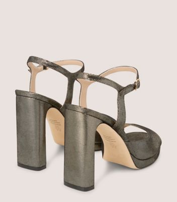 Stuart Weitzman,BABETTE PLATFORM,Gray,Back View