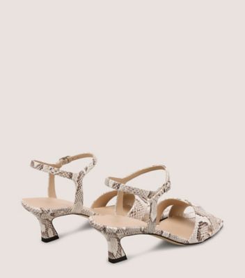 Stuart Weitzman,Sandal,IMPRIMÉ SERPENT MONOCHROME,Crème,Back View