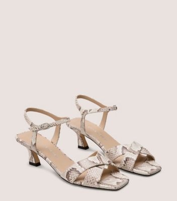 Stuart Weitzman,Sandal,IMPRIMÉ SERPENT MONOCHROME,Crème,Angle View