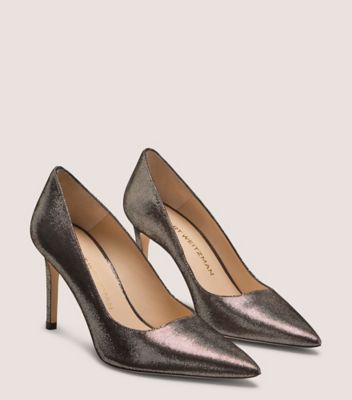 Stuart Weitzman,Pump,CUIR NOIR,Platino Or,Angle View