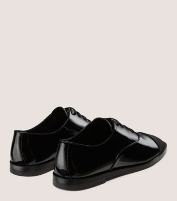 Stuart Weitzman,Cuir verni et gros-grain,Noir,Back View
