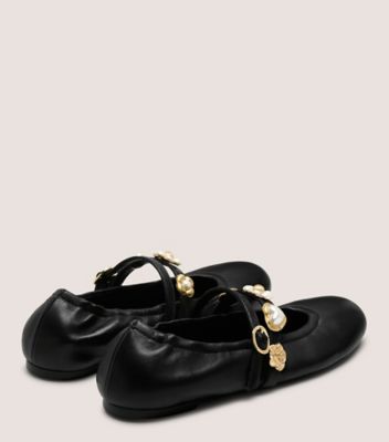 Stuart Weitzman,Flat,Cuir nappa verni,Noir,Back View