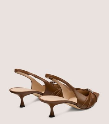 Stuart Weitzman,GEORGIE SLINGBACK 50,Brown,Back View