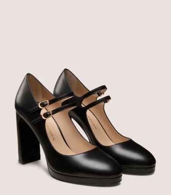 Stuart Weitzman,Cuir lisse,Noir,Angle View