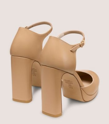Stuart Weitzman,Cuir lisse,Beige Adobe,Back View